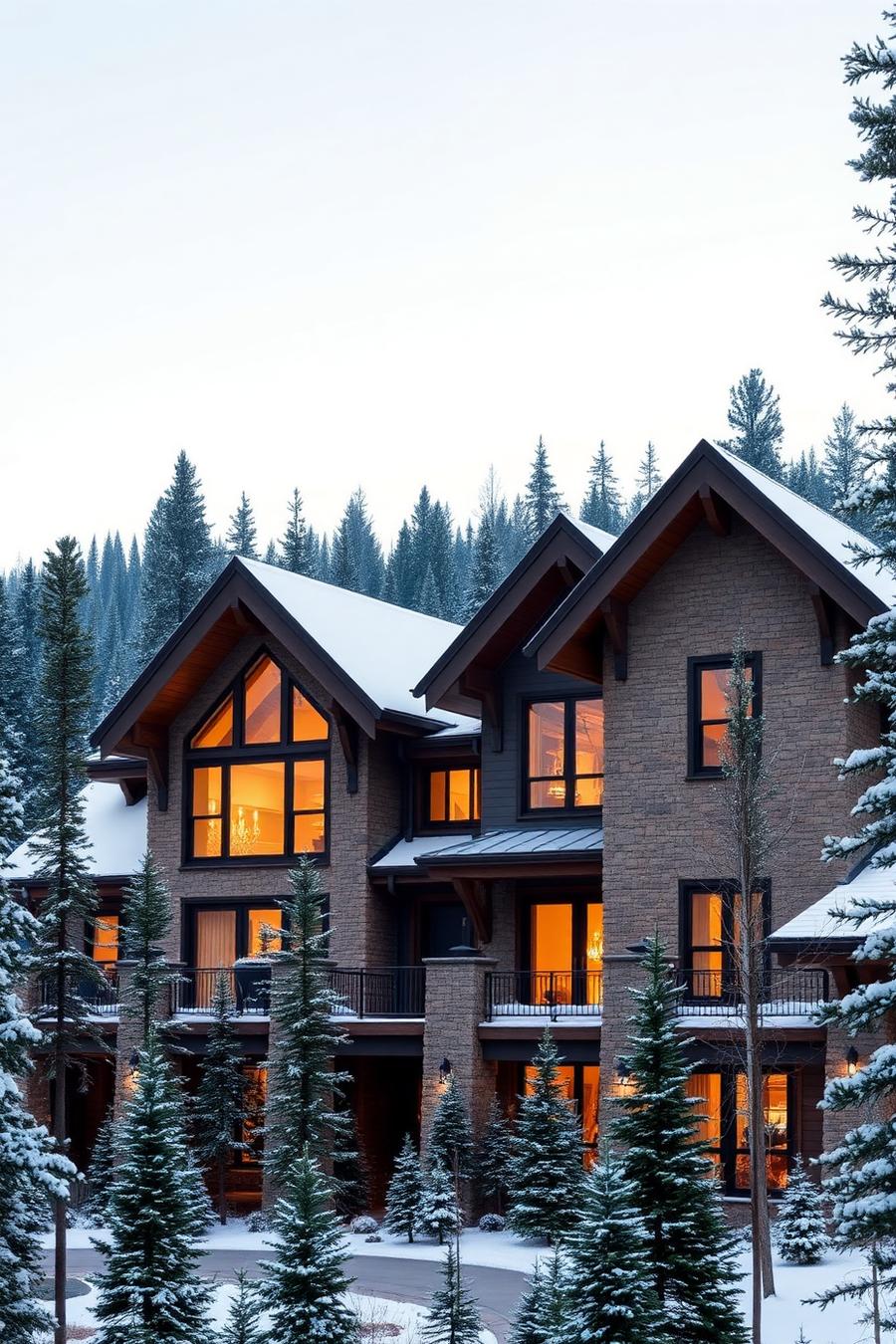 Ranch — Timber and stone, long horizontal lines