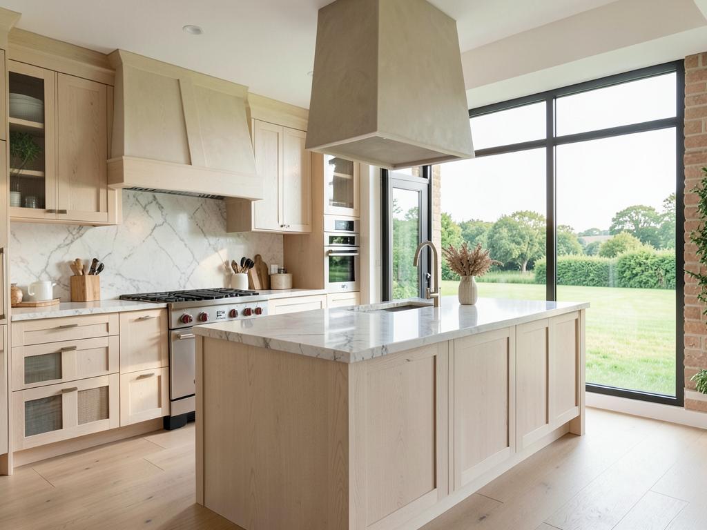 Organic Modern — White oak and limestone, garden light