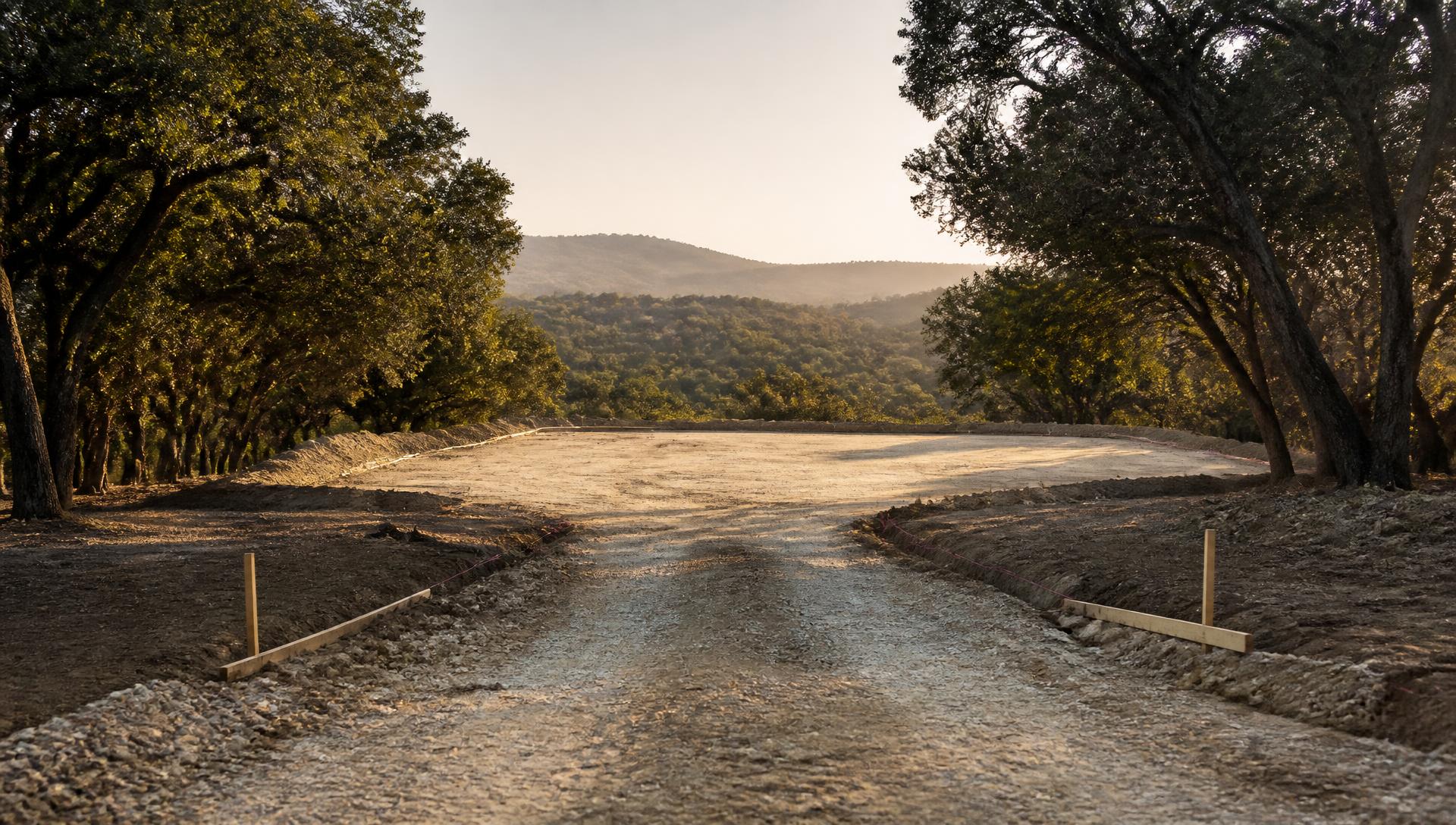 Site Preparation — the same property as it becomes a finished custom home