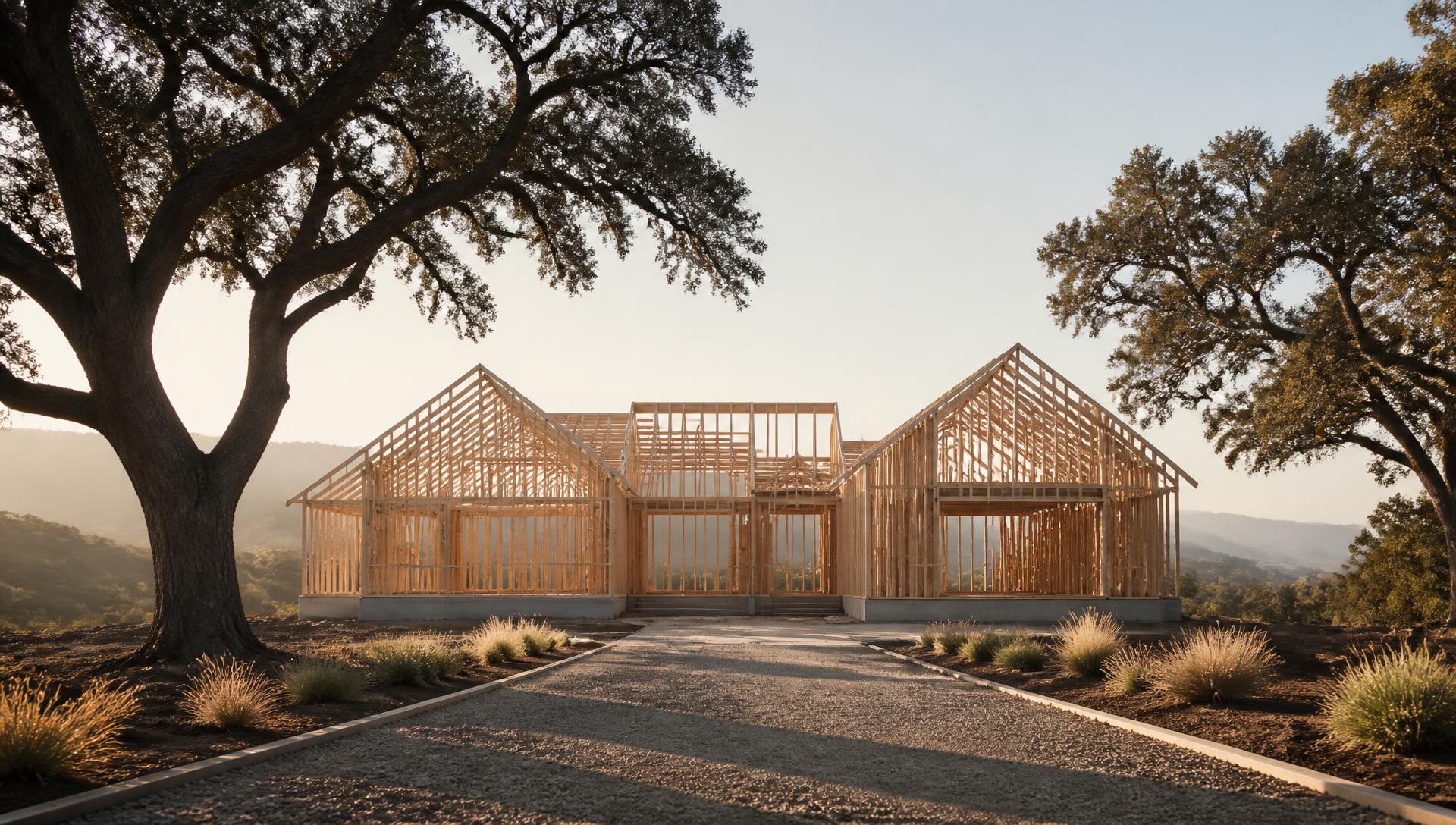 Framing — the same property as it becomes a finished custom home